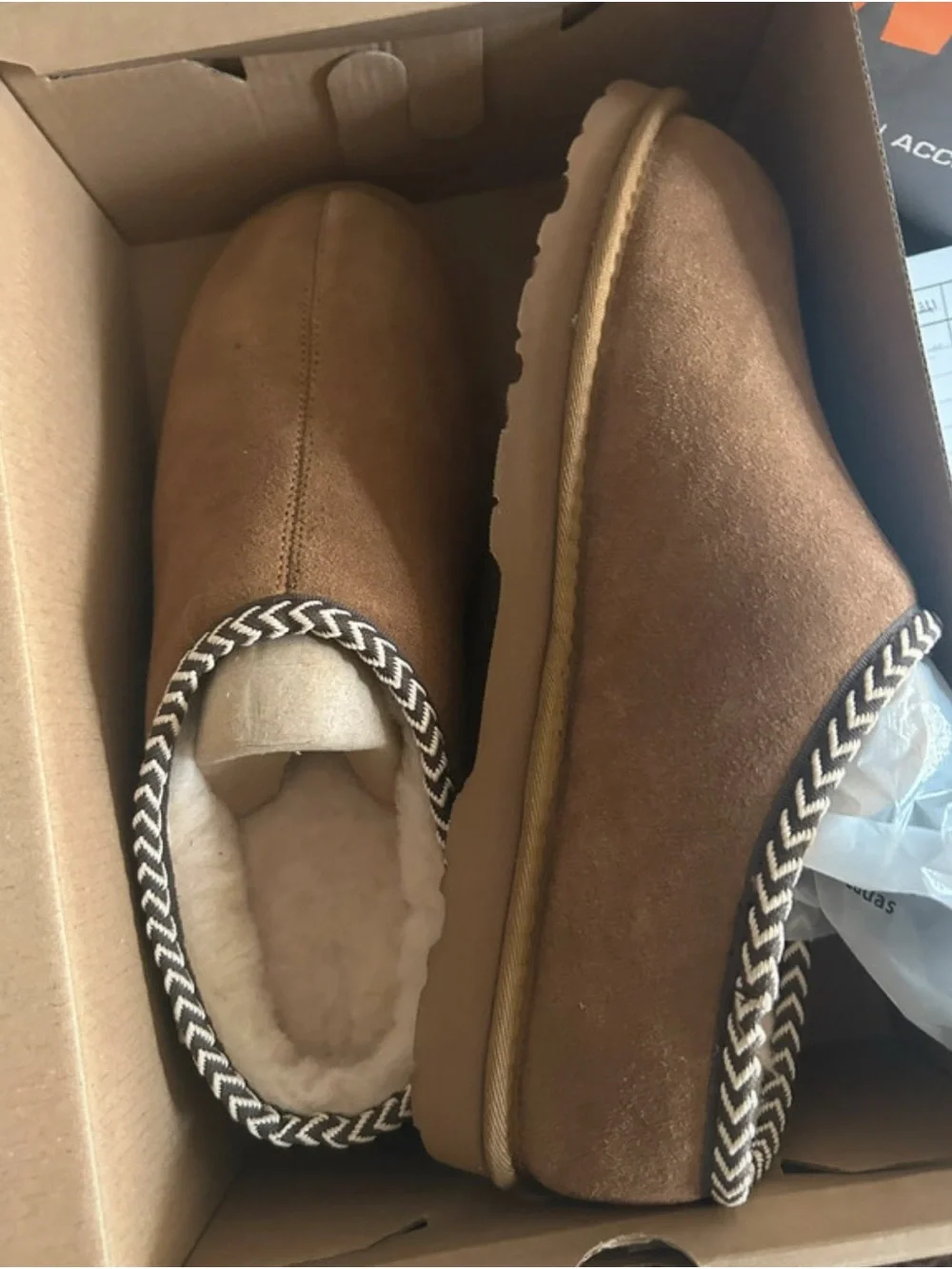 BearPaw Chestnut Suede Slip-On Slippers for men